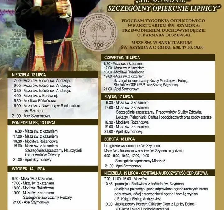Odpust ku czci św. Szymona z Lipnicy Murowanej w ramach jubileuszu 700-lecia miasta