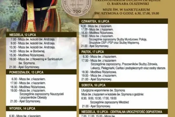 Odpust ku czci św. Szymona z Lipnicy Murowanej – wyjątkowe uroczystości w 700-lecie miasta