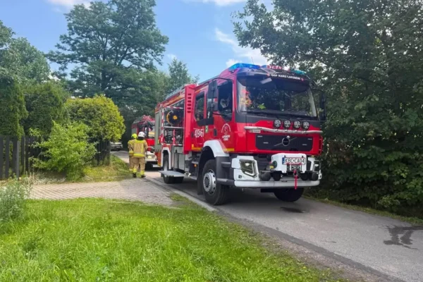 Pożar drewna opałowego w Sobolowie – interwencja strażaków
