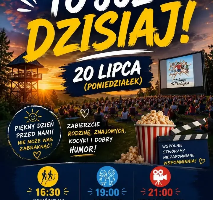 Rodzinne Popołudnie i Kino Plenerowe w Żegocinie już dziś!