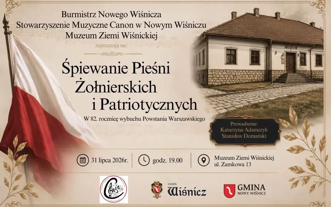 Wieczór pieśni patriotycznych w Muzeum Ziemi Wiśnickiej z okazji 82. rocznicy Powstania Warszawskiego