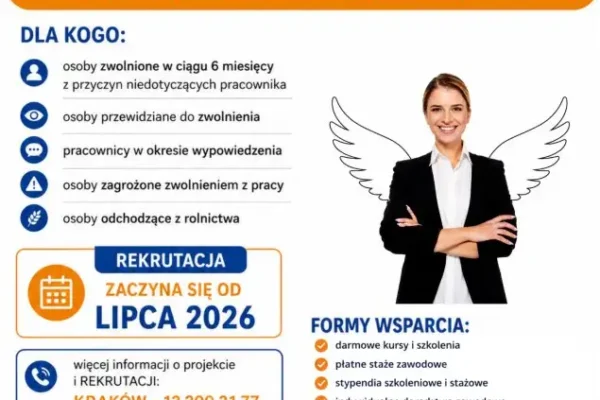 Bezpłatne wsparcie zawodowe w Małopolsce – projekt „Rozwiń SKRZYDŁA 2.0!”