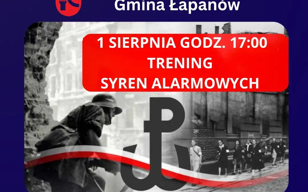 Trening syren alarmowych w Gminie Łapanów 1 sierpnia