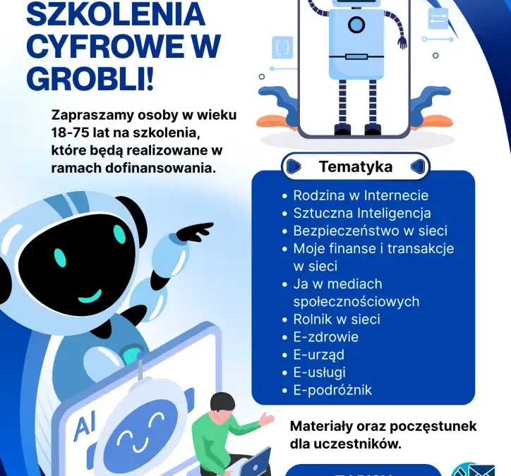 Bezpłatne szkolenia cyfrowe w Grobli – zapisy przedłużone do 3 lipca