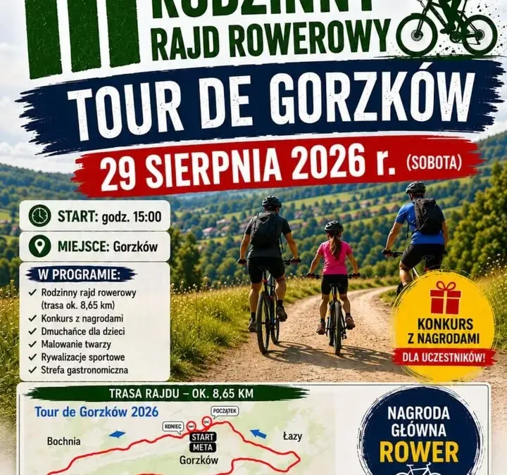 Rodzinny Rajd Rowerowy w Gorzkowie – zaprasza Gmina Bochnia