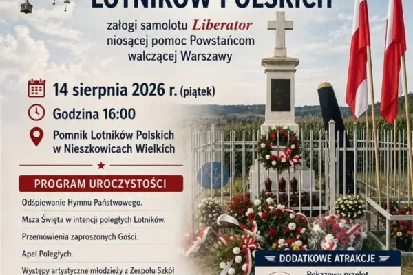 Uroczystość upamiętniająca 82. rocznicę śmierci Lotników Polskich w Nieszkowicach Wielkich