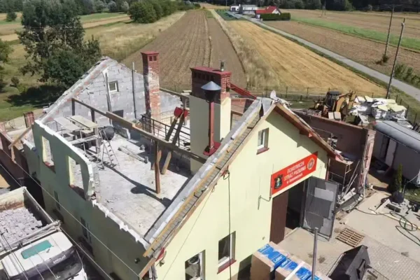 Trwa rozbudowa OSP Damienice – nowoczesny obiekt za ponad 1,6 mln zł