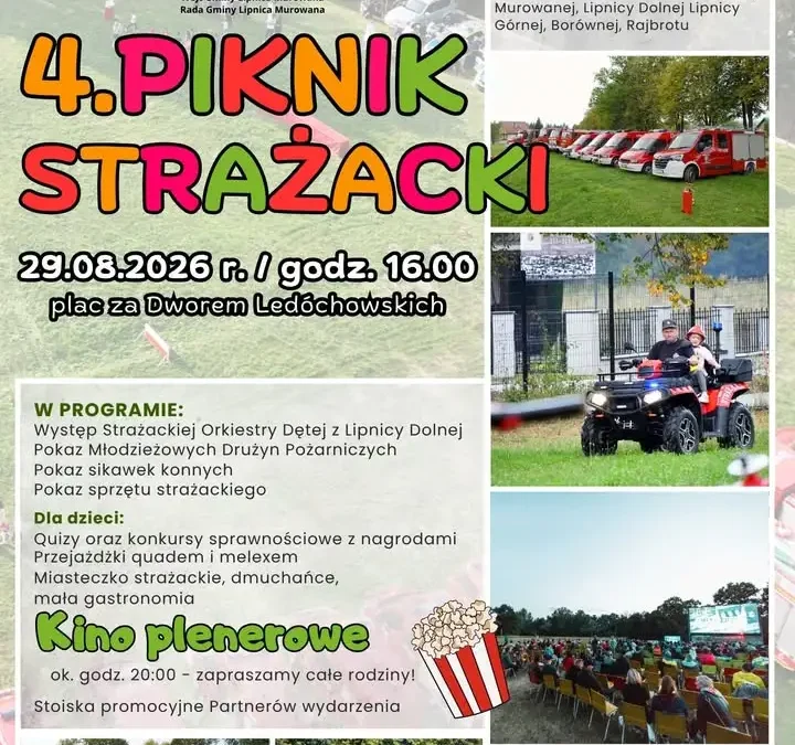 Gminny Piknik Strażacki w Lipnicy Murowanej – pożegnanie lata z atrakcjami