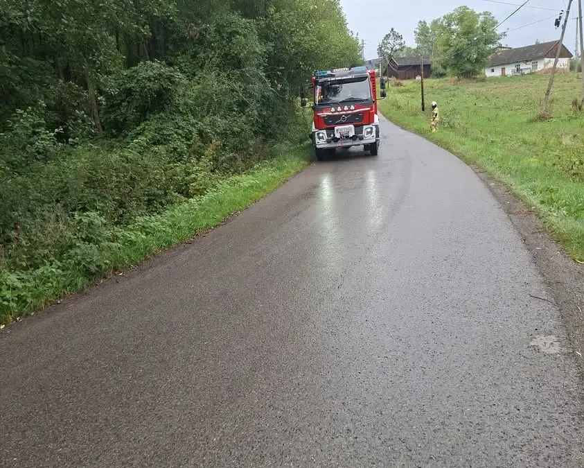 Usuwanie substancji ropopochodnej w Kobylcu – interwencja OSP Łapanów
