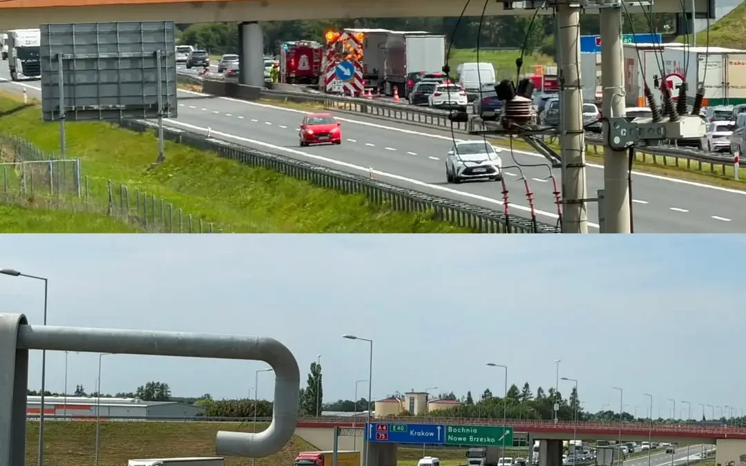 Utrudnienia na A4 pod Bochnią w kierunku Tarnowa
