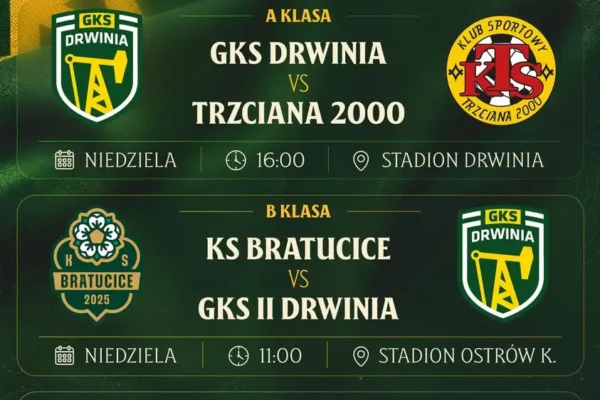 Weekend pełen futbolu w Drwini: trzy mecze, trzy emocje