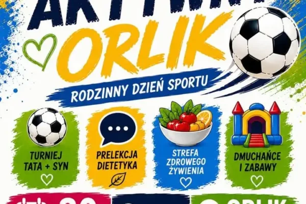 Rodzinny Dzień Sportu na Orliku w Rajbrocie – ostatnia niedziela wakacji z atrakcjami