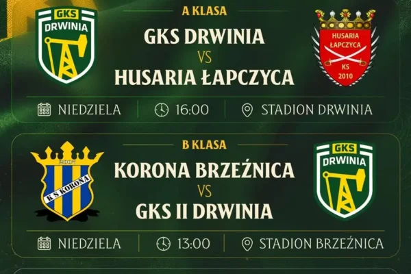 Weekend z GKS Drwinia: trzy mecze, trzy drużyny, pełne emocji starcia
