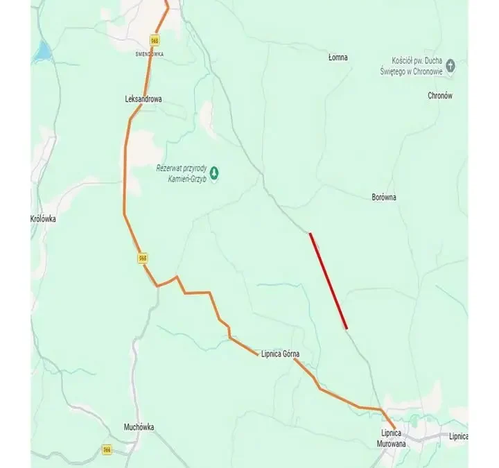 Całkowite zamknięcie drogi powiatowej w Lipnicy Górnej od 9 do 13 września