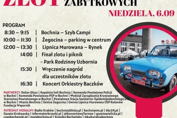 Utrudnienia na rynku w Lipnicy Murowanej podczas VI Zlotu Samochodów Zabytkowych