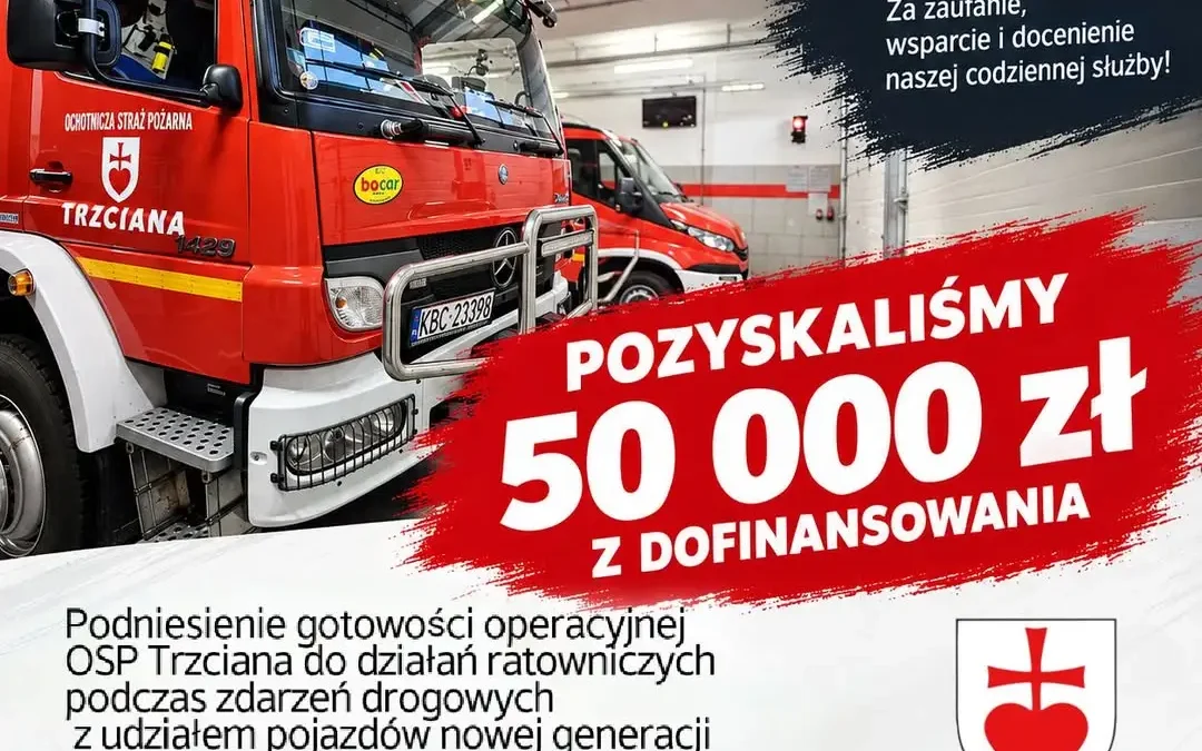 OSP Trzciana z dofinansowaniem Fundacji ORLEN na sprzęt i szkolenia