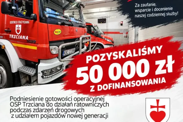 OSP Trzciana z dofinansowaniem Fundacji ORLEN na sprzęt i szkolenia