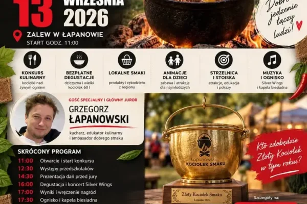 II Łapanowski Kociołek Smaku – kulinarne święto nad Zalewem już 13 września
