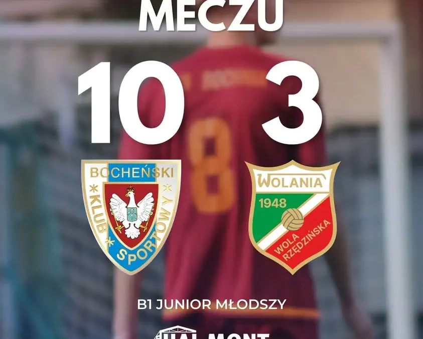 Juniorzy młodsi BKS Bochnia odnieśli wysokie zwycięstwo z Wolanią Wola Rzędzińska