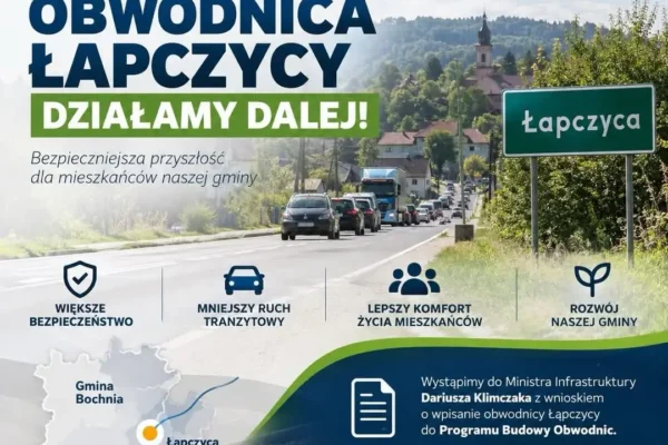 Gmina Bochnia walczy o obwodnicę Łapczycy. Wójt zwróci się do Ministerstwa Infrastruktury