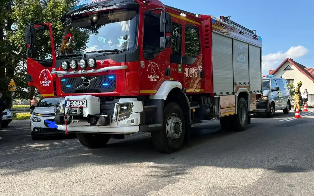 Wypadek z motocyklistą w Grabiu. Interweniowały służby ratunkowe