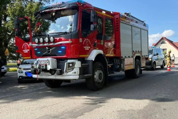 Wypadek z motocyklistą w Grabiu. Interweniowały służby ratunkowe