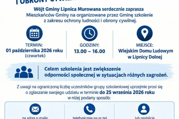 Szkolenie z ochrony ludności i obrony cywilnej w Gminie Lipnica Murowana