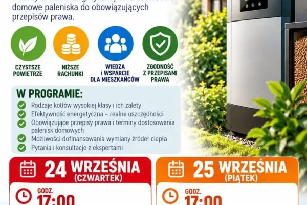 Gmina Rzezawa organizuje szkolenie o kotłach wysokiej klasy i wymianie palenisk