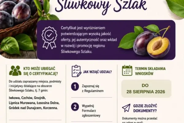 Śliwkowy Szlak wydłuża nabór wniosków o certyfikację marki lokalnej