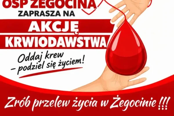 OSP KSRG Żegocina organizuje akcję krwiodawstwa – 18 października 2026