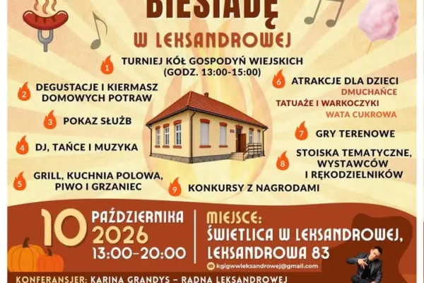 Druga Biesiada w Leksandrowej już 10 października – program pełen atrakcji