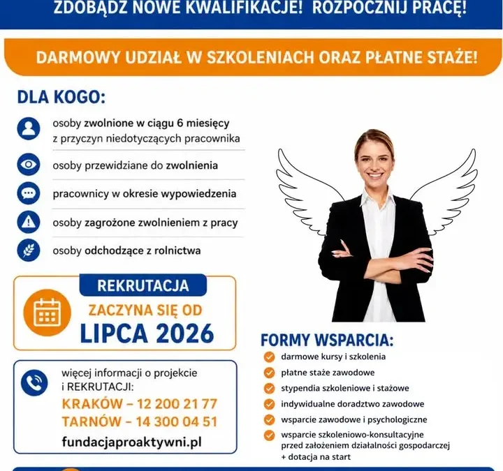 Bezpłatne wsparcie zawodowe dla mieszkańców Małopolski – projekt „Rozwiń SKRZYDŁA 2.0!”