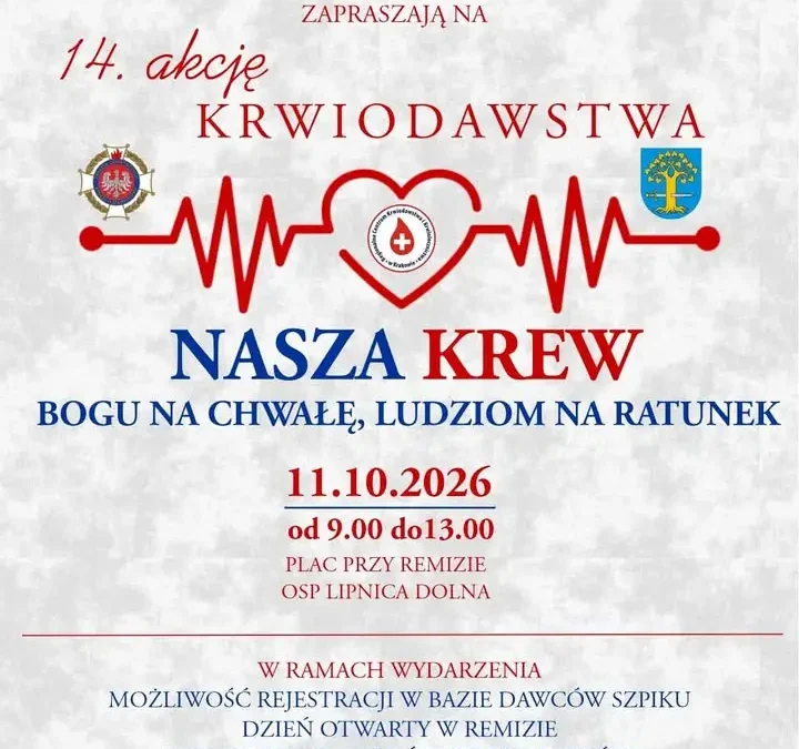 14. akcja krwiodawstwa w Lipnicy Dolnej – ostatnia w tym roku