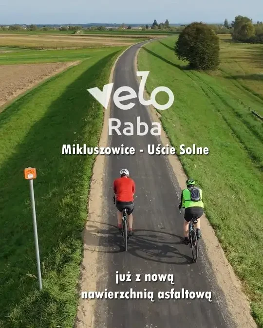 VeloRaba: nowy asfalt na odcinku Mikluszowice – Uście Solne gotowy