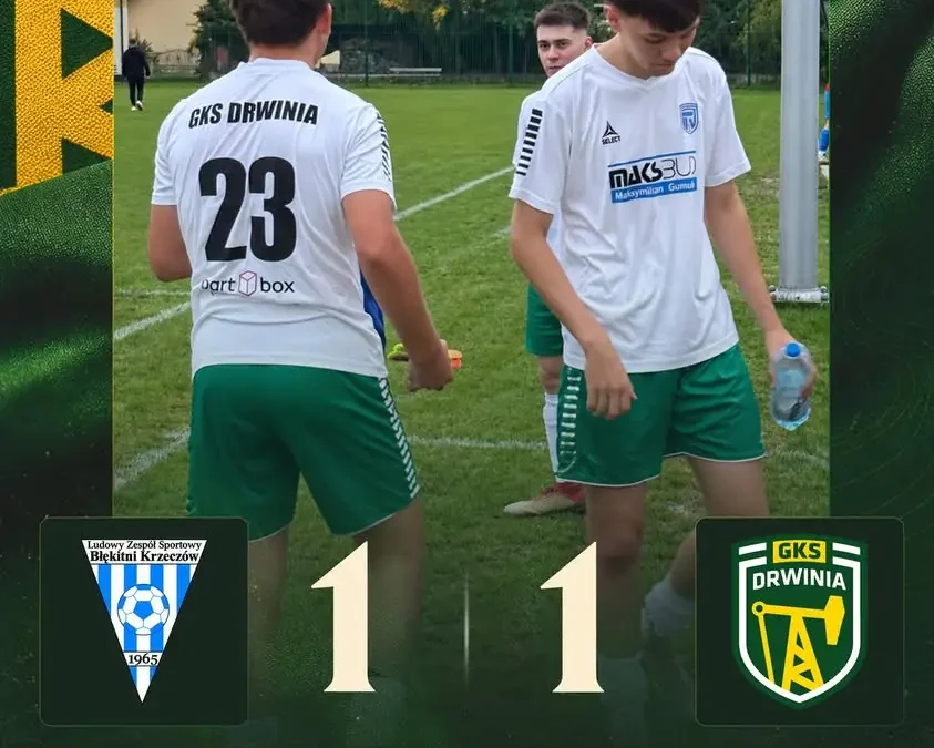 Błękitni Krzeczów 1:1 GKS Drwinia – remis, który boli bardziej niż porażka