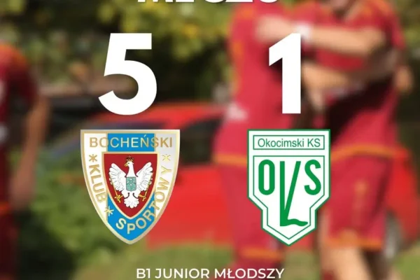 Juniorzy młodsi BKS Bochnia wygrywają z Okocimski KS Brzesko II i umacniają pozycję lidera
