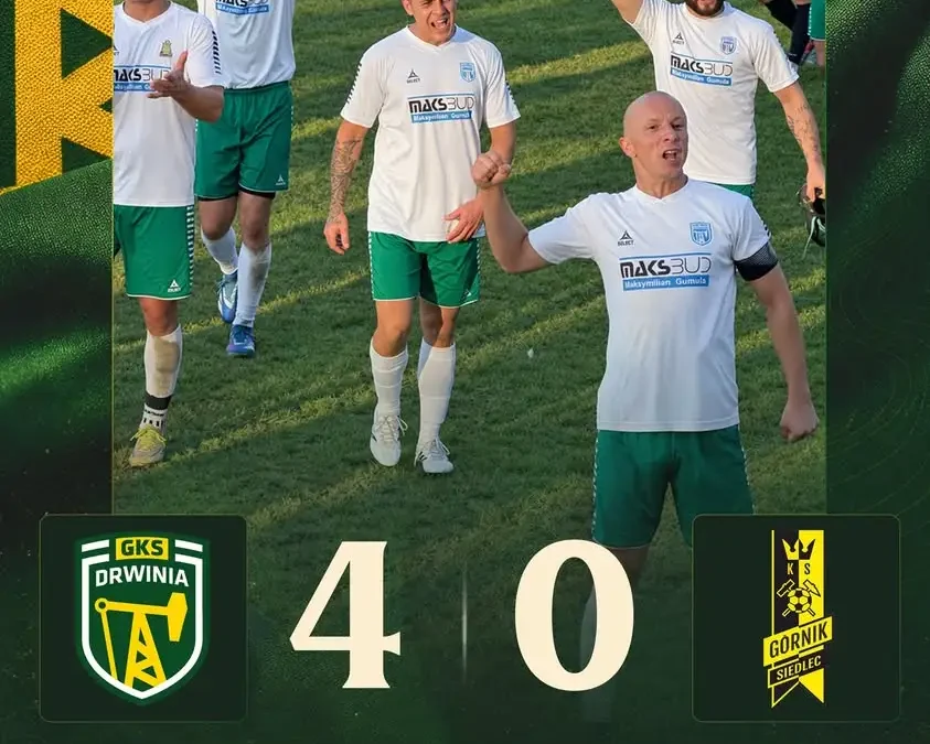 GKS Drwinia rozgromił Górnika Siedlec 4:0. Dublet Rasia i gol Miklera