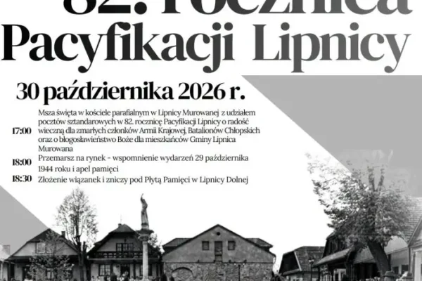 Lipnica Murowana uczci 82. rocznicę pacyfikacji – uroczystości pamięci