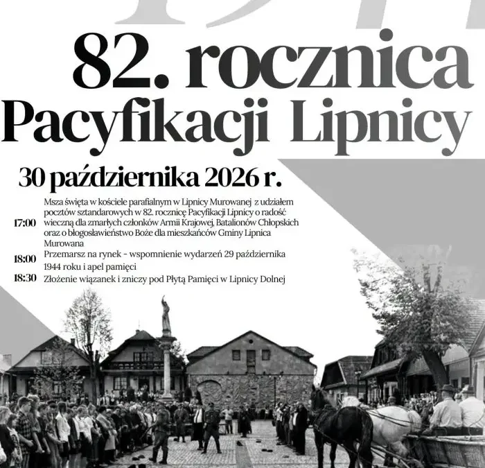 Lipnica Murowana uczci 82. rocznicę pacyfikacji – uroczystości pamięci