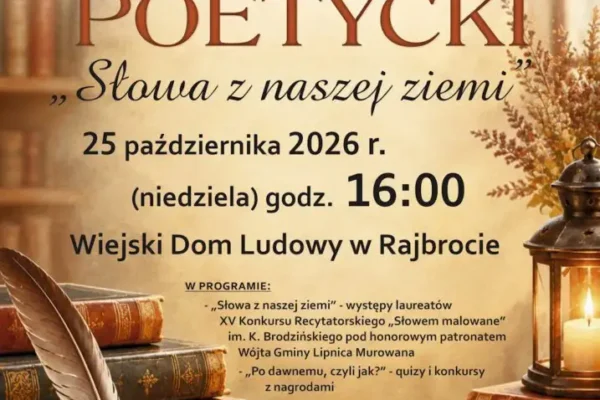 Rajbrot: wieczór poetycki „Słowem malowane” już 25 października